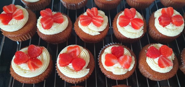 DAIRY-FREE Strawberry Frosted Cupcakes (Box of 6) - Image 1