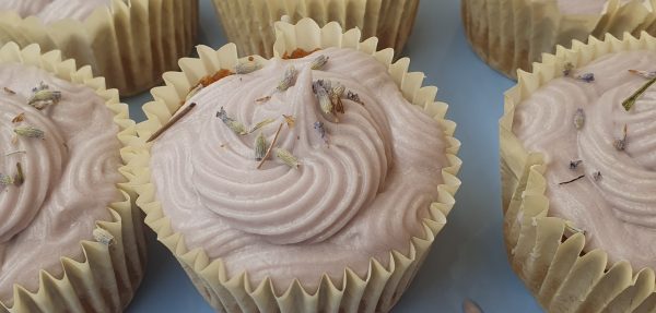 GLUTEN FREE Vanilla & Lavender Cupcakes (Box of 6) - Image 1